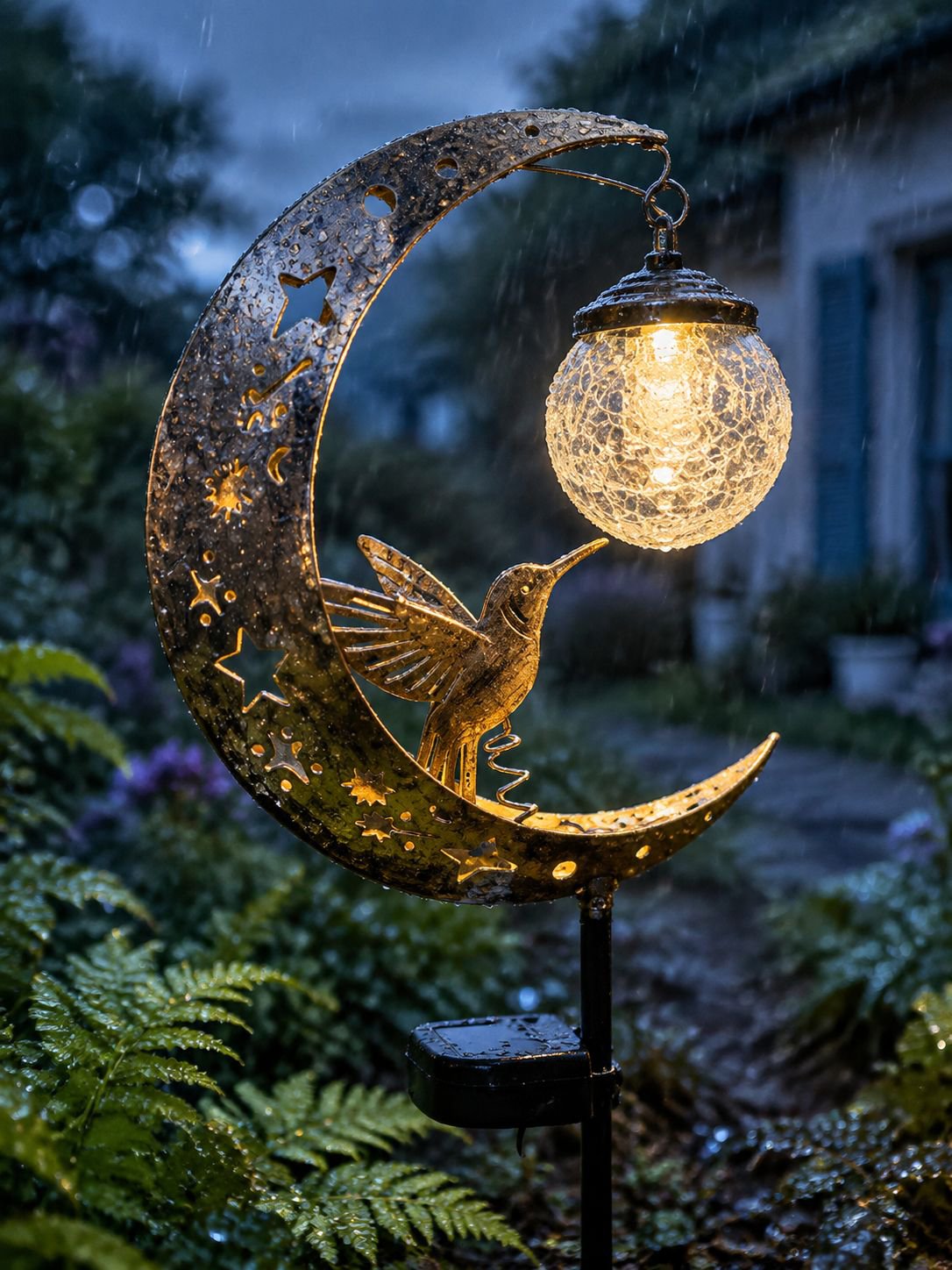 Lampe suspendue solaire pour terrasse