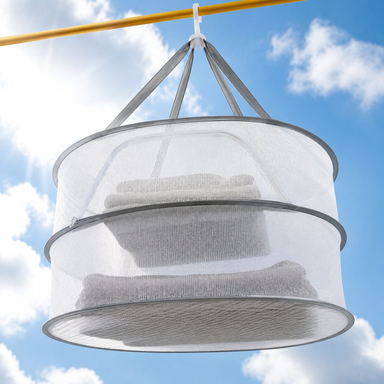 Efficient laundry organizer for outdoor drying