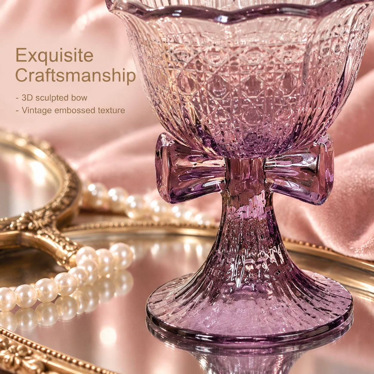 Creative Purple Bow High-Stem Glass
