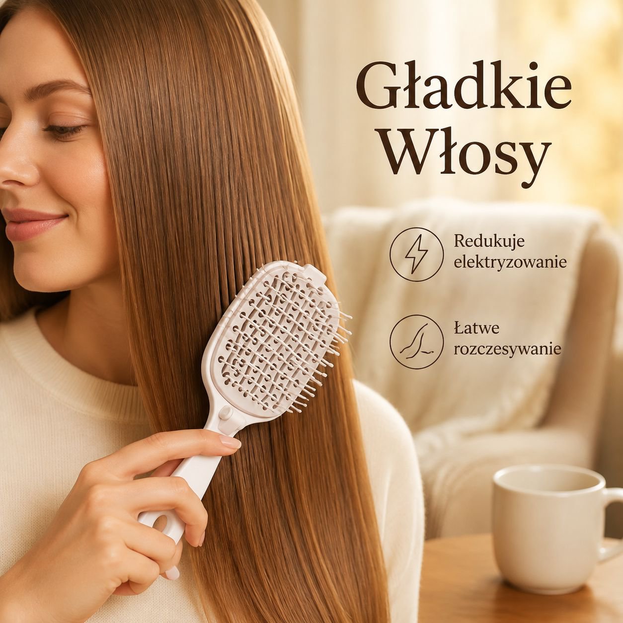 [Antystatyczny i puszysty] Składany grzebień wysoki