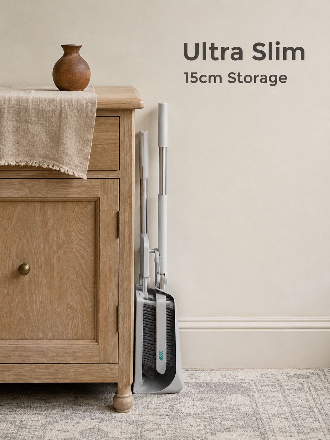 Foldaway Soft-Bristle Broom and Dustpan Set