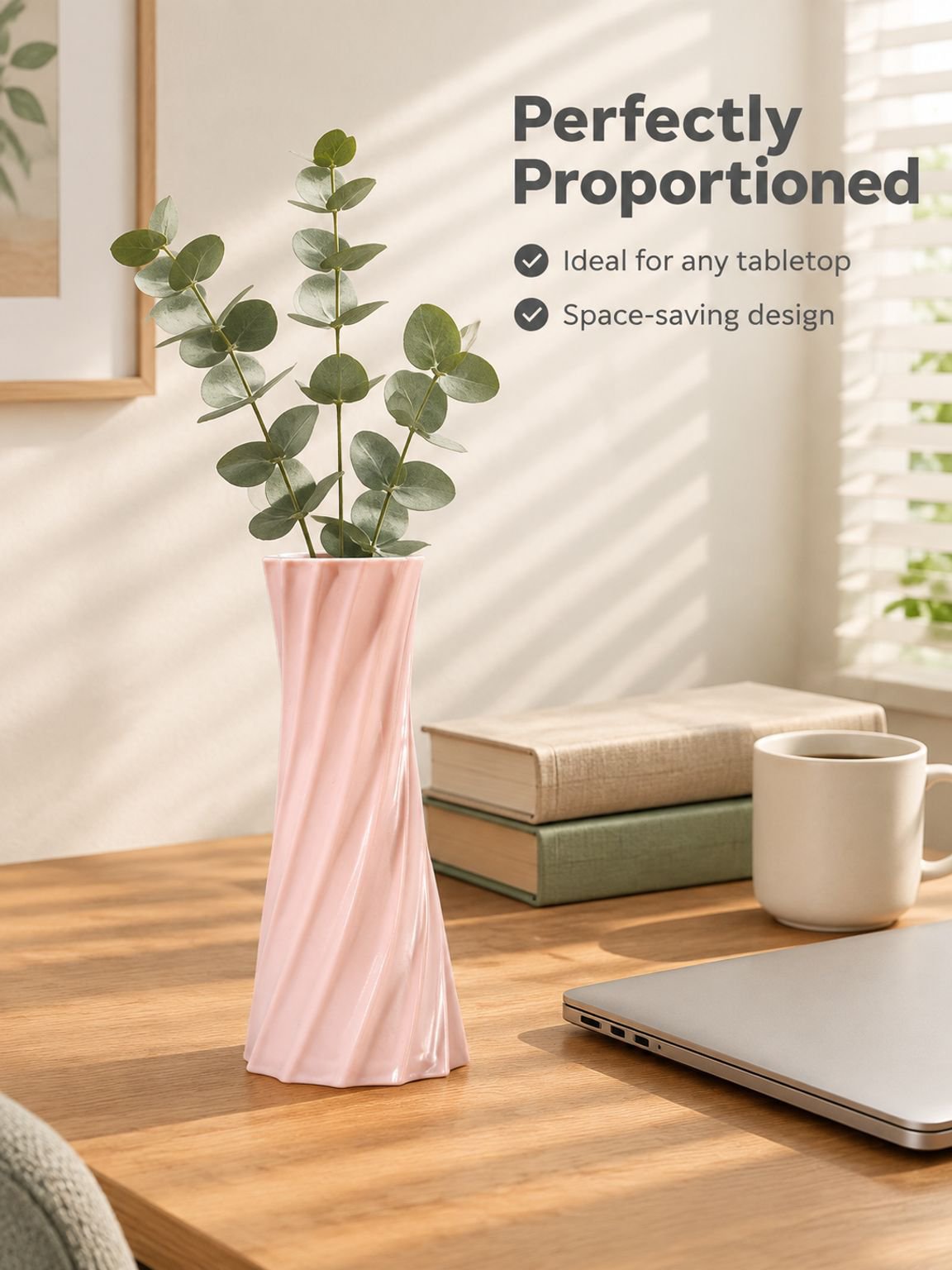 Lightweight decorative vase for indoor floral arrangements