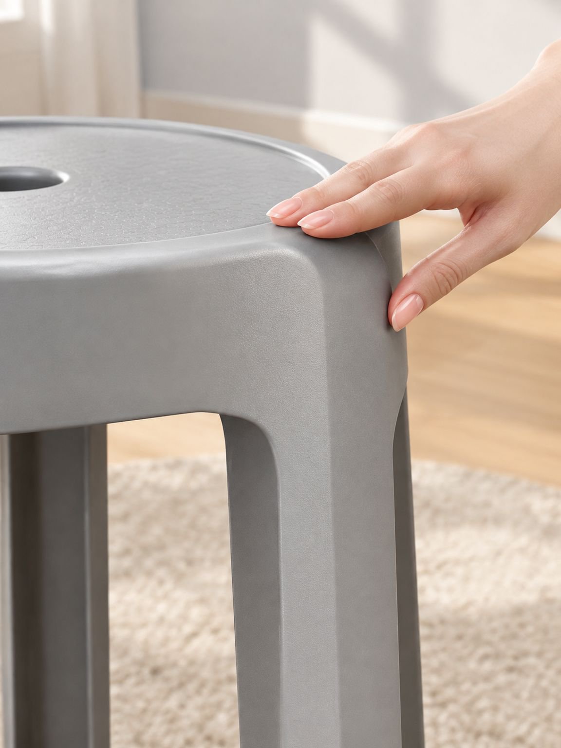 Stackable stool designed for convenient storage