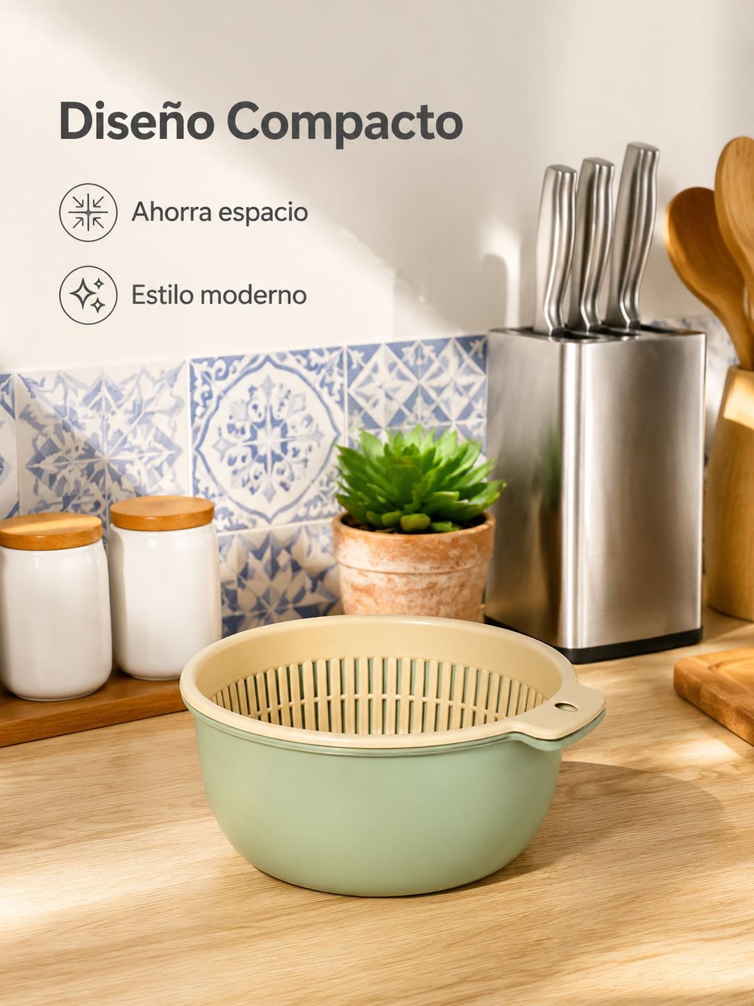 Cesta de drenaje de plástico de doble capa para uso doméstico