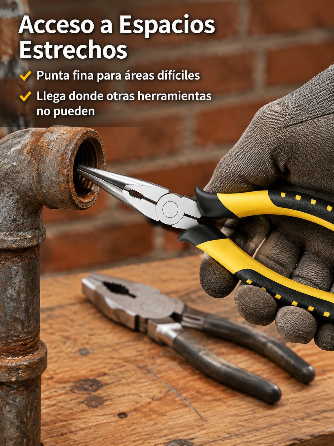 Alicates multifunción para sujetar y manipular piezas pequeñas