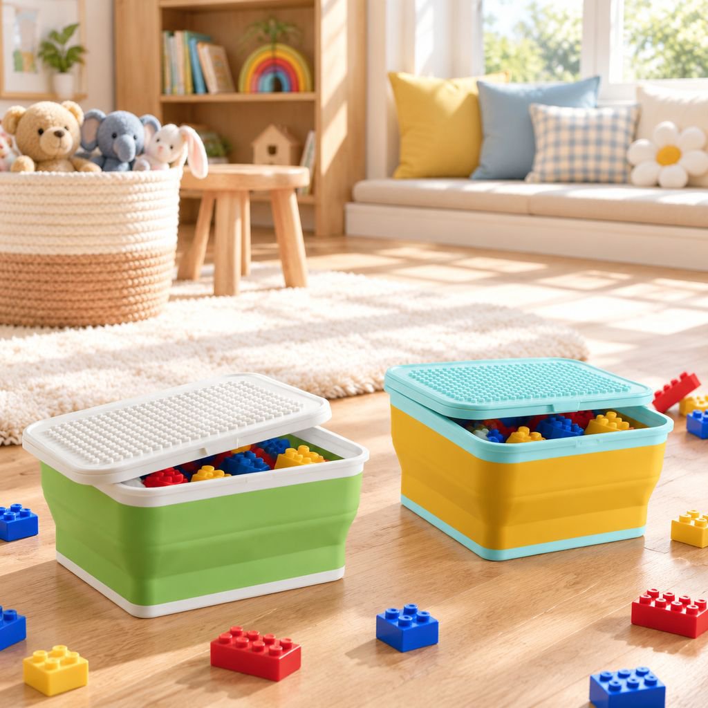 Children's Silicone Silicone Toy Organizer and Sorting Box