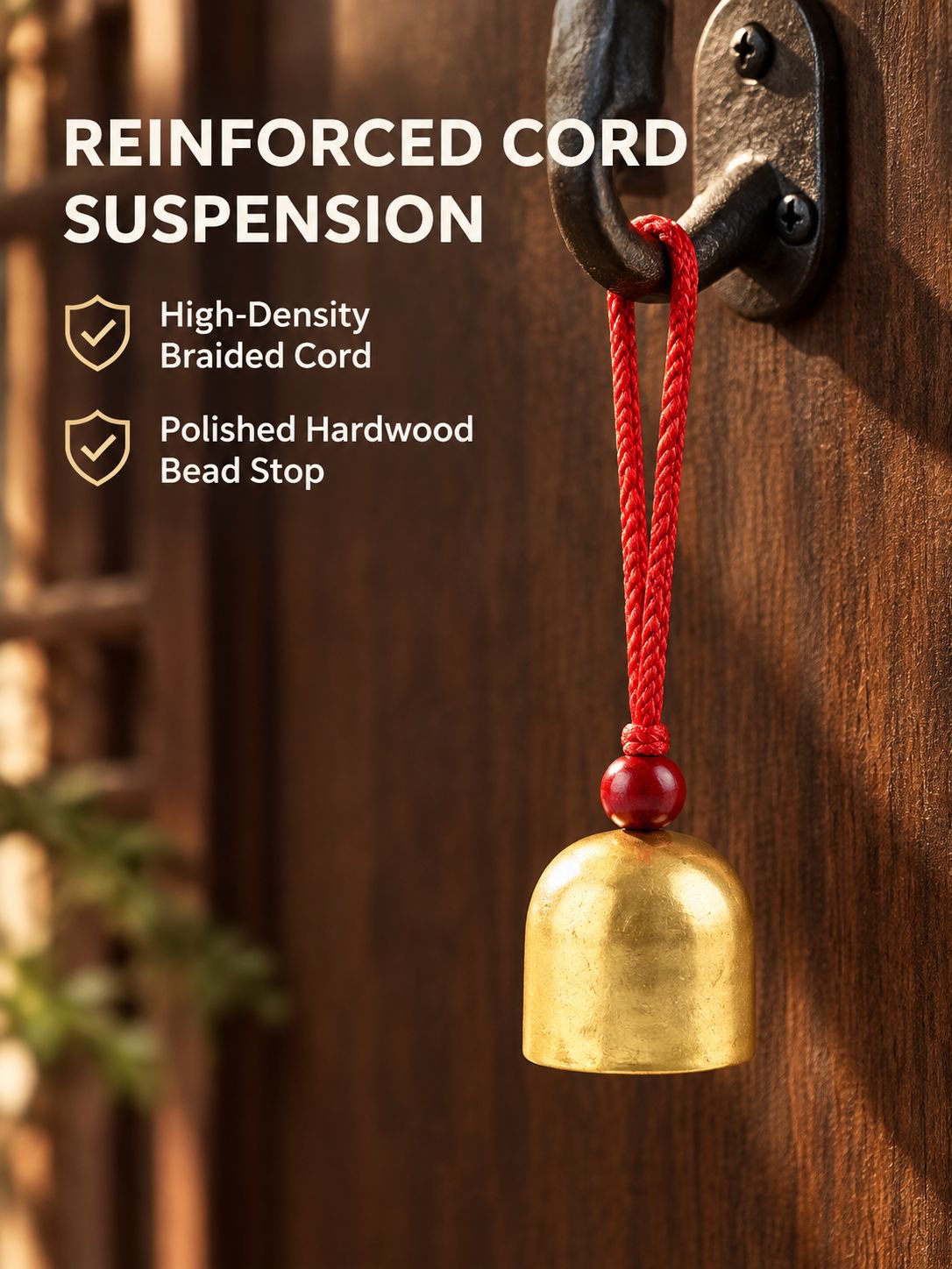 Festive bell wind chime displayed as a holiday decoration