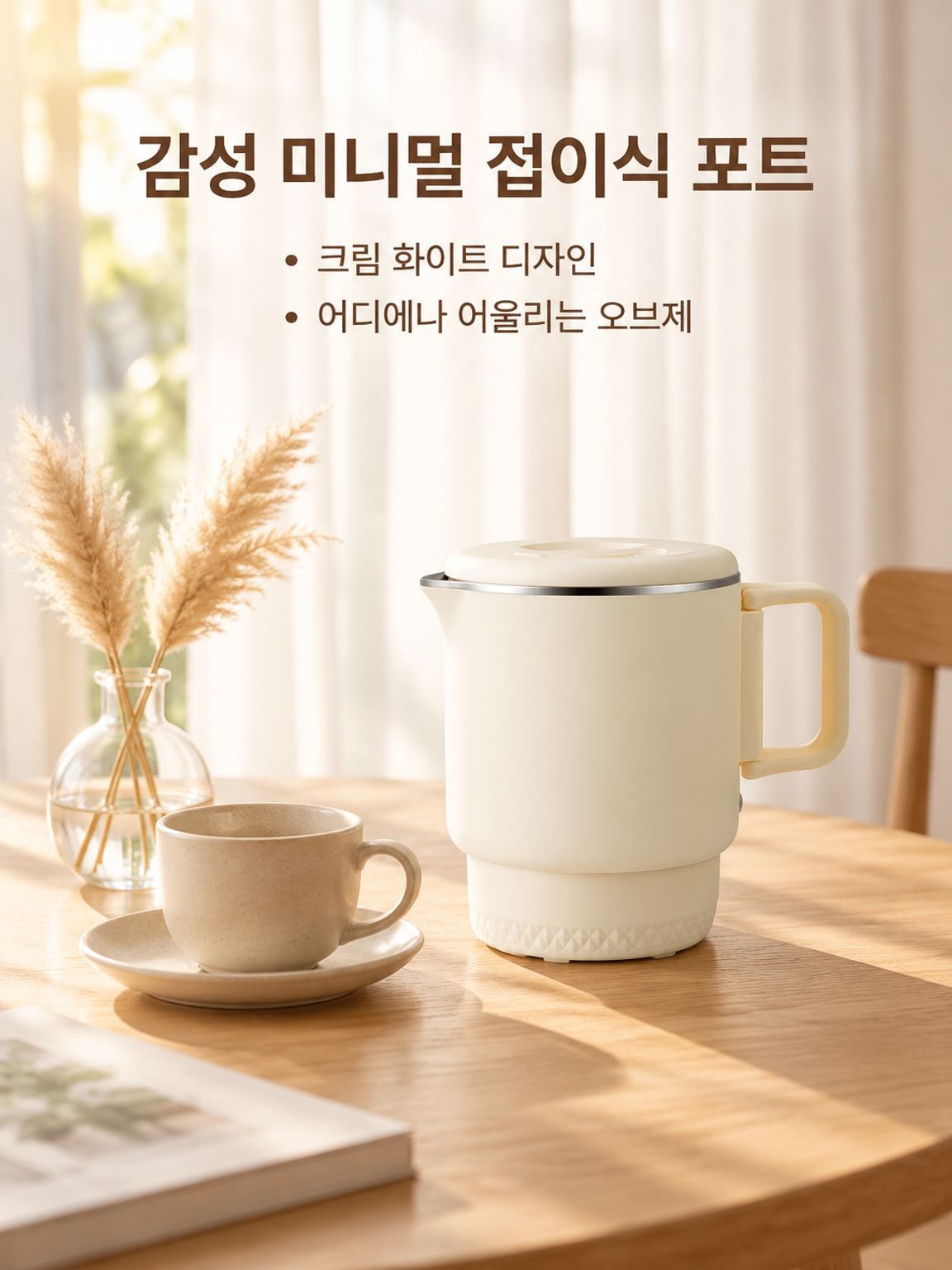 휴대용 스테인리스강 접이식 주전자
