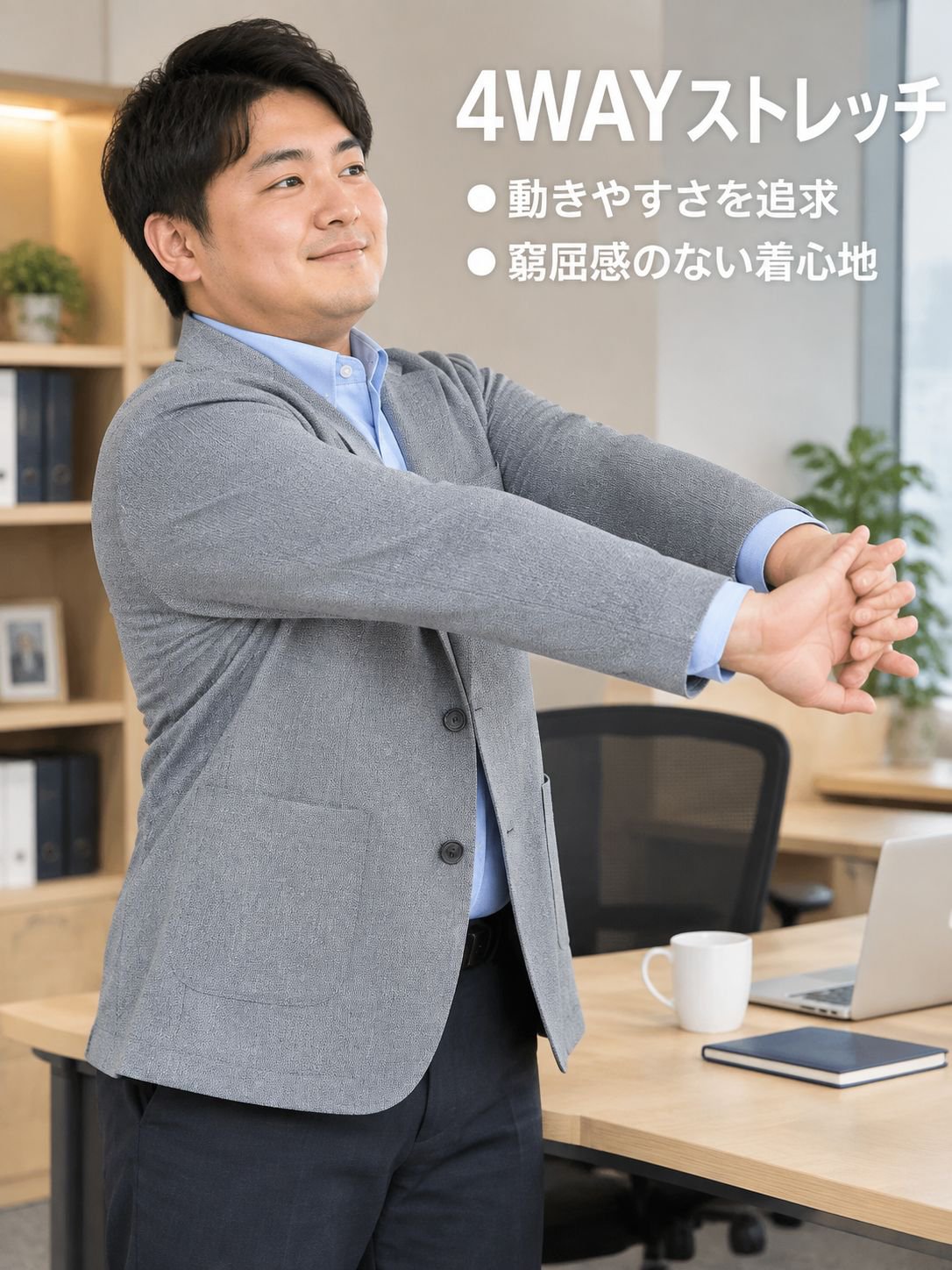 大きいサイズ 伸縮性 メンズスーツジャケット