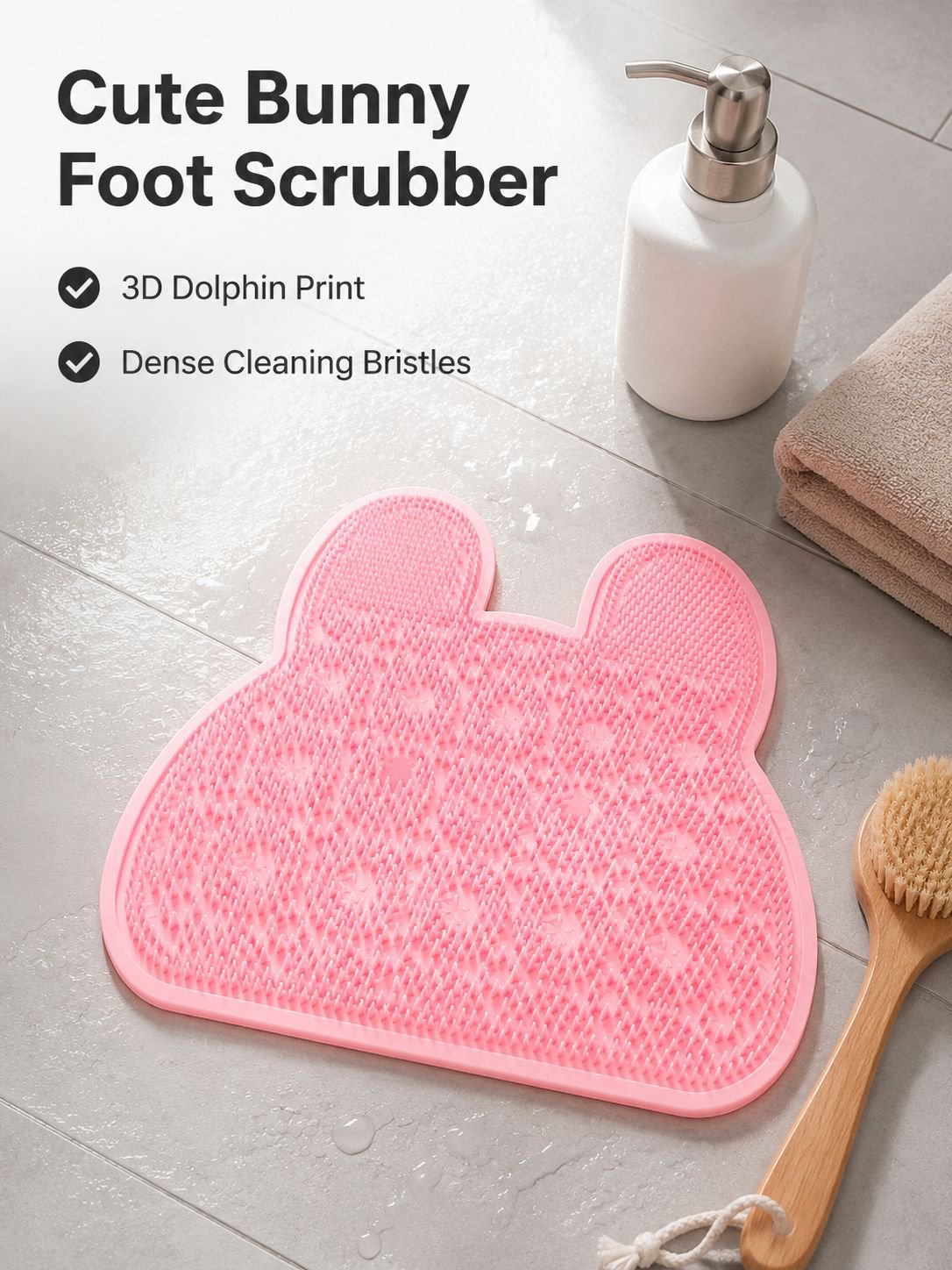 Silicone Bunny Foot Scrubber Mat