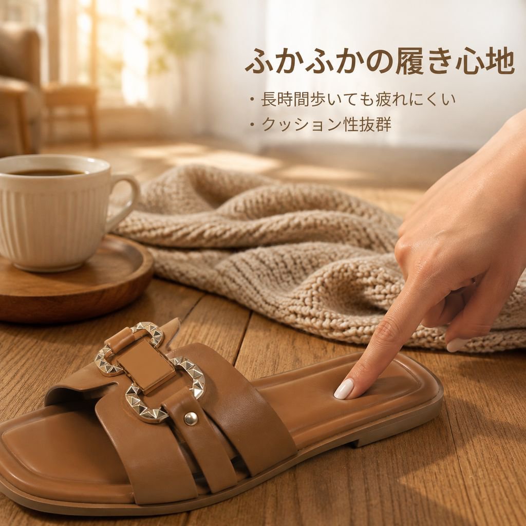 SNSで話題のレディースフラットサンダル夏新作