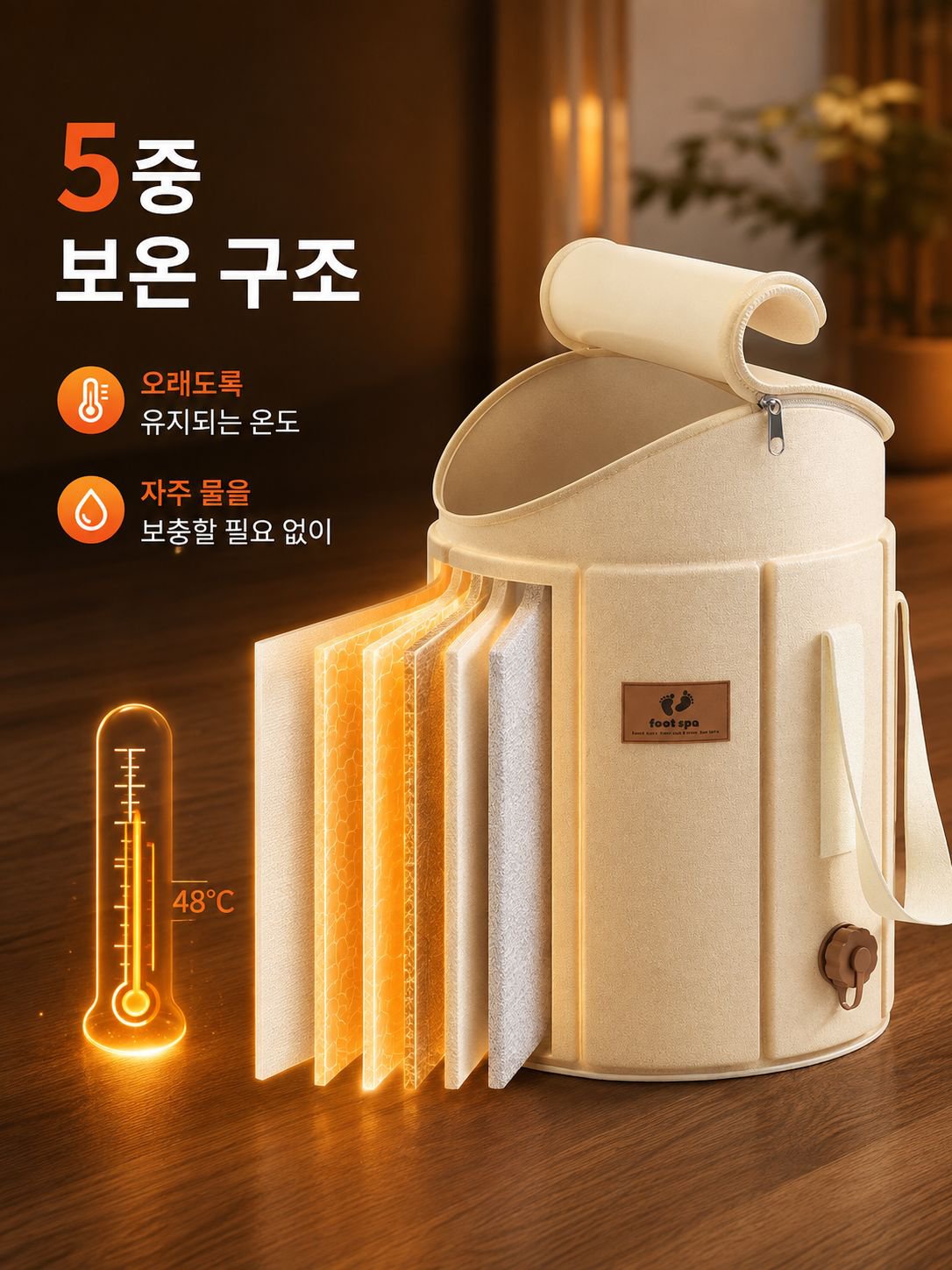 가정용 휴대용 키높이 발 담그는 통