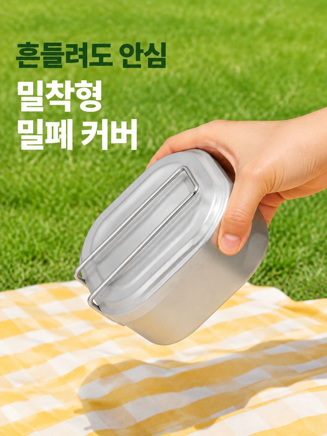 풀 알루미늄 도시락 손잡이 사각형 야외 캠핑