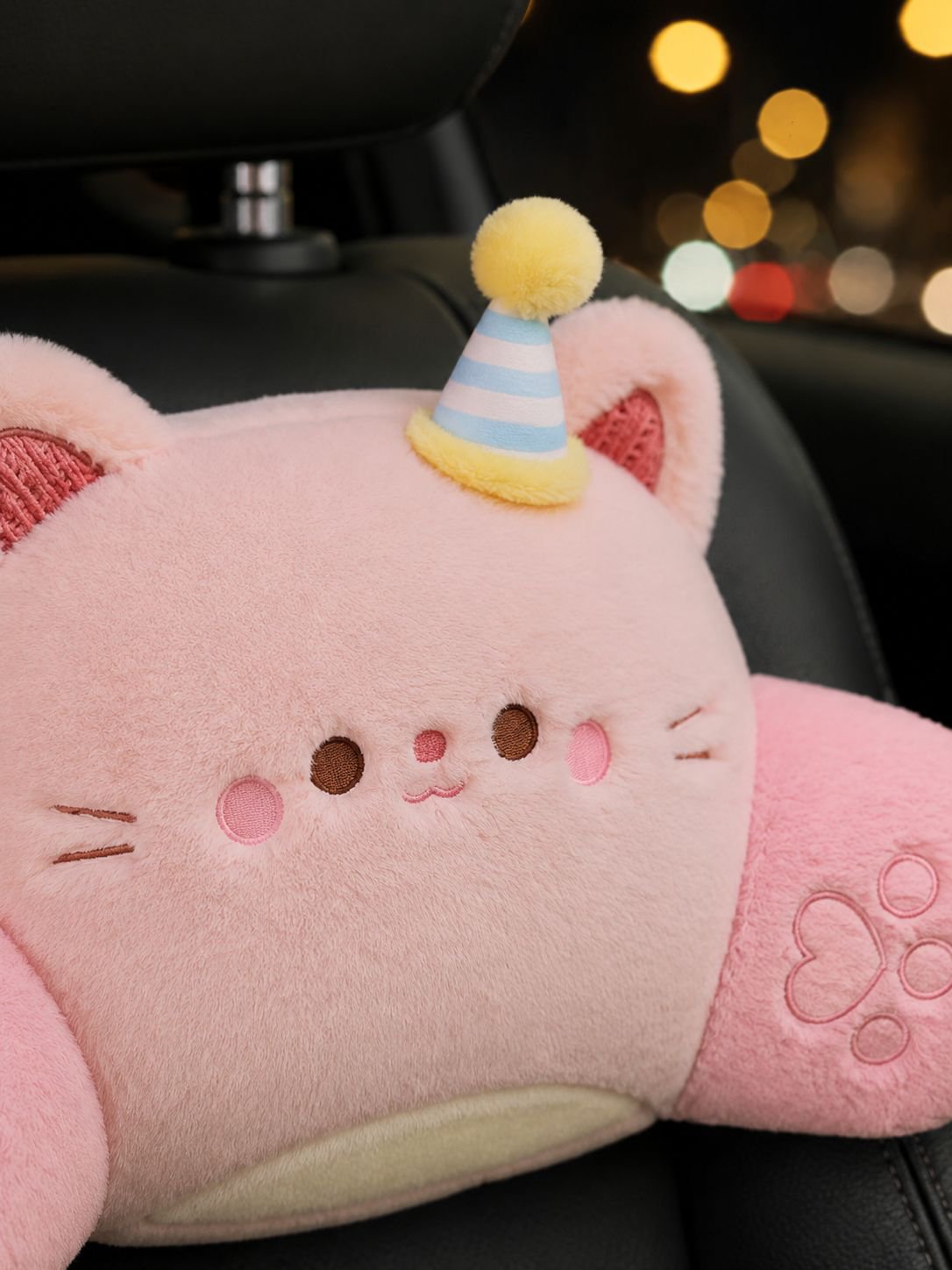 Cute plush cushion set for car seat