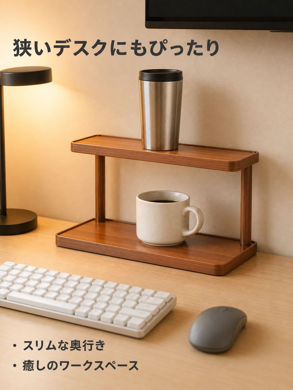 デスクトップ棚用カップオーガナイザー