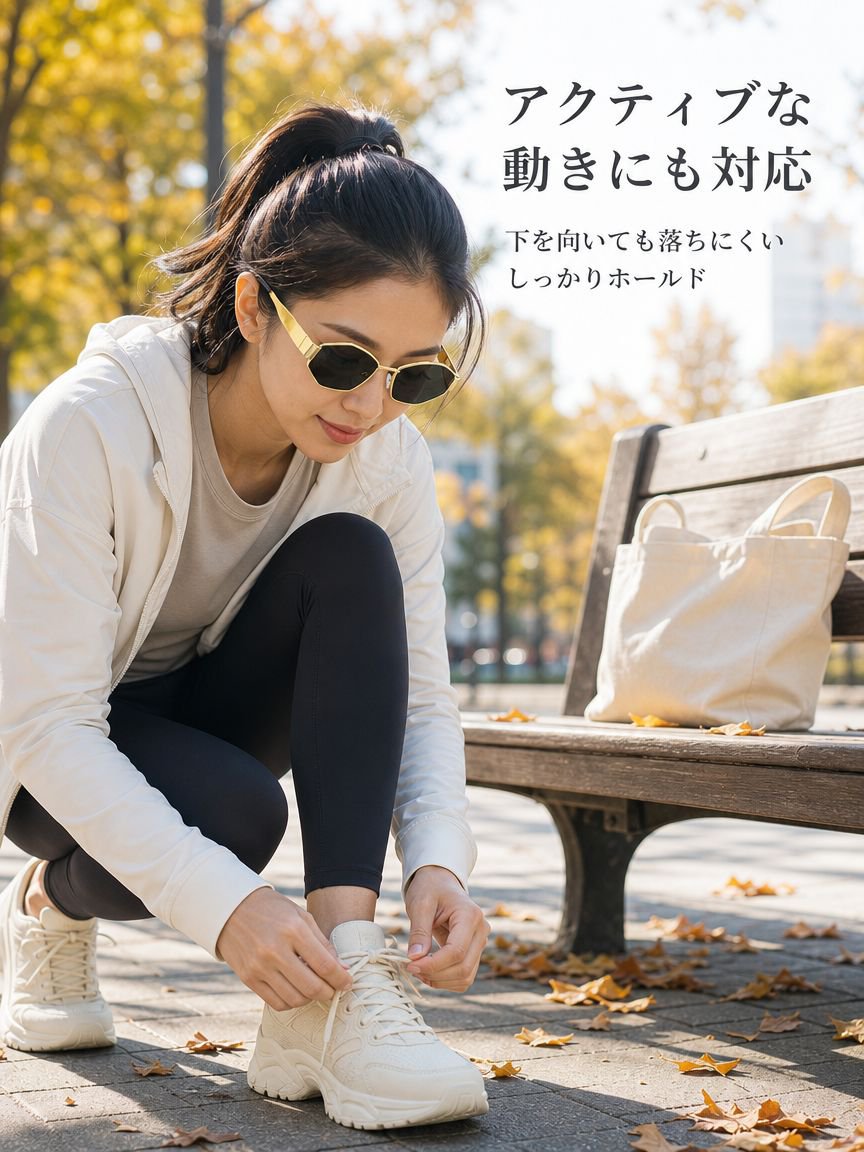 ファッションアイテムとしてのサングラス使用例