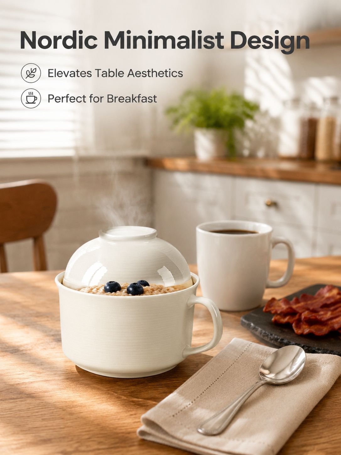 1200°C Micro-Pressure White Ceramic Steaming Cup