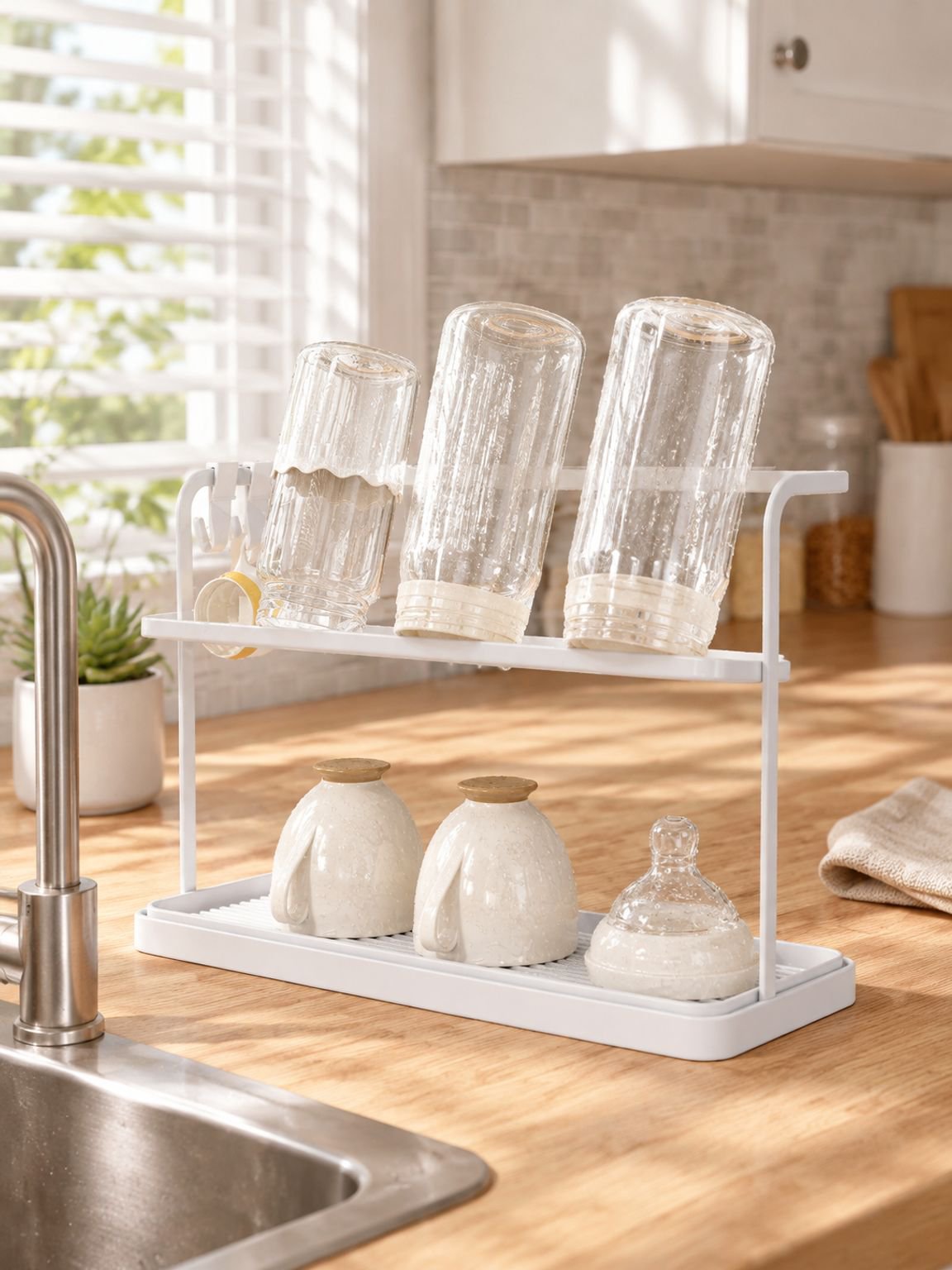 Double-Layer Inverted Cup Drying Rack