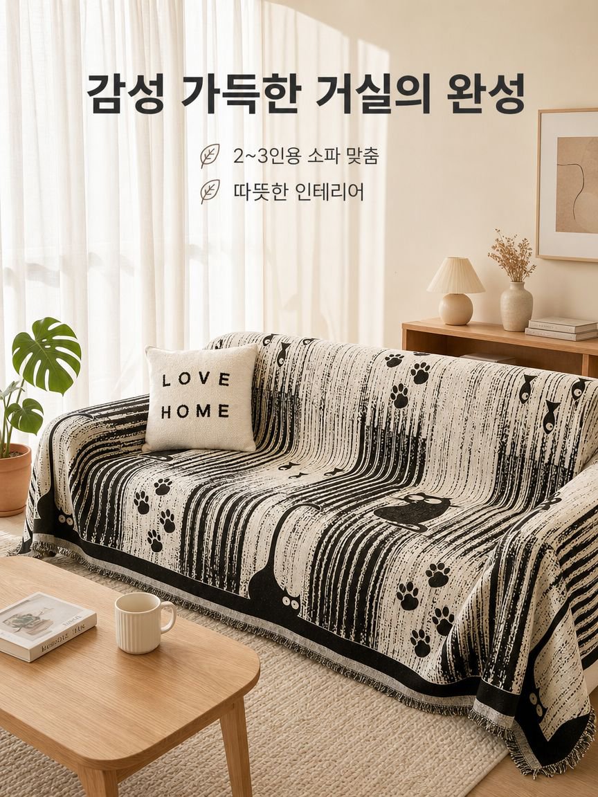 고양이 발톱 자국 방지용 두꺼운 소파 커버