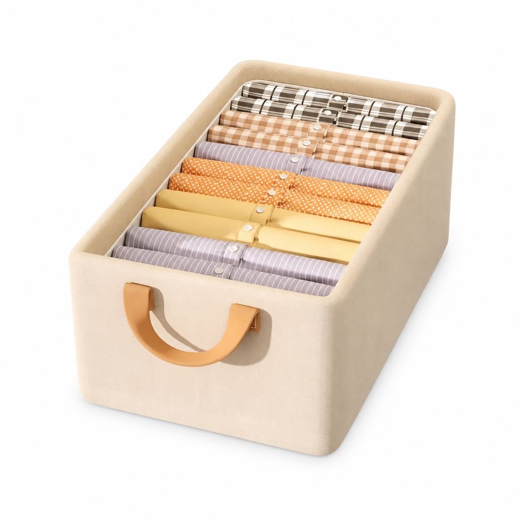 Transparent Steel Frame Clothes Storage Box, Layered with Lid, Foldable Storage Bin