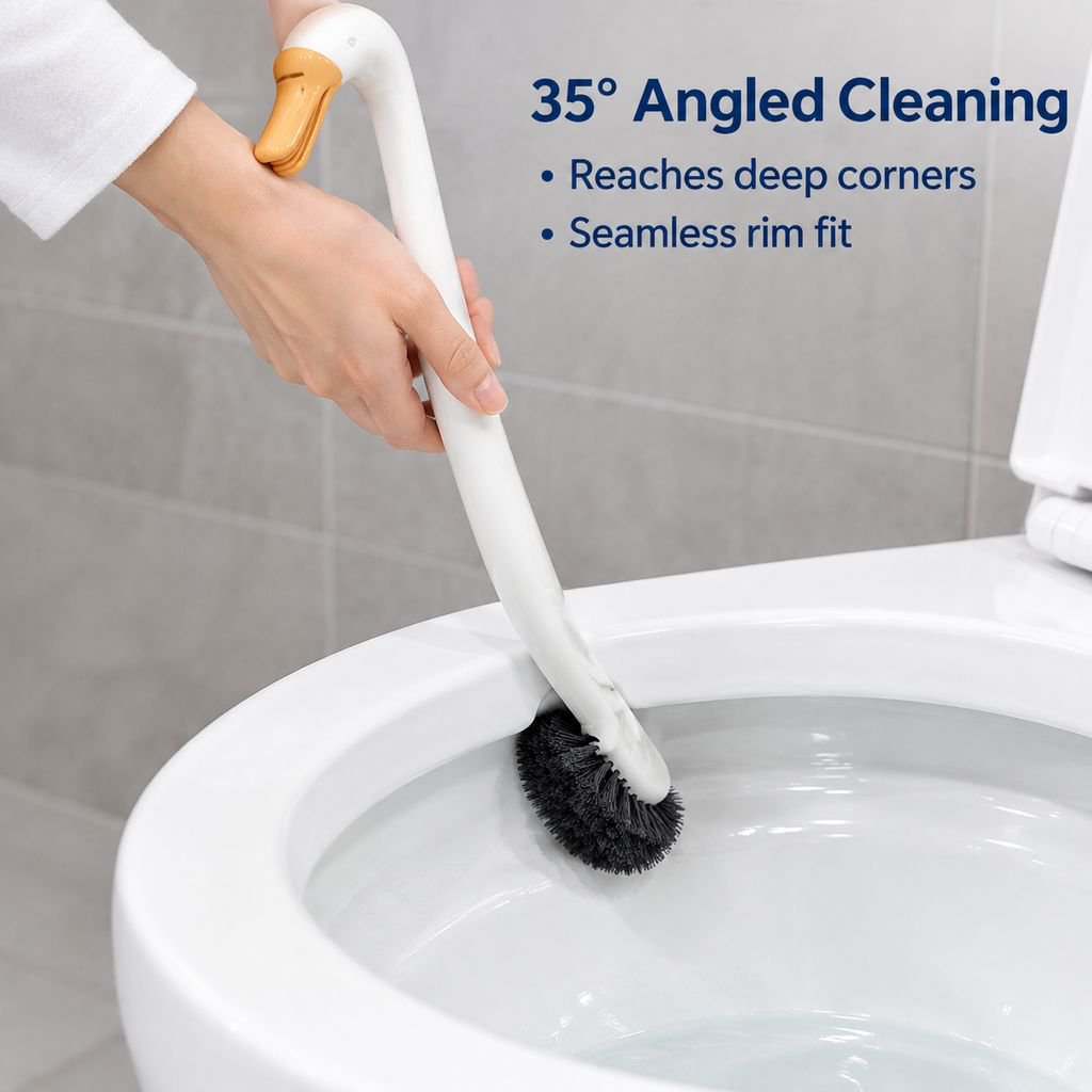 Swan 2-in-1 Wall-Mounted Toilet Brush Household Bathroom Cleaning Brush
