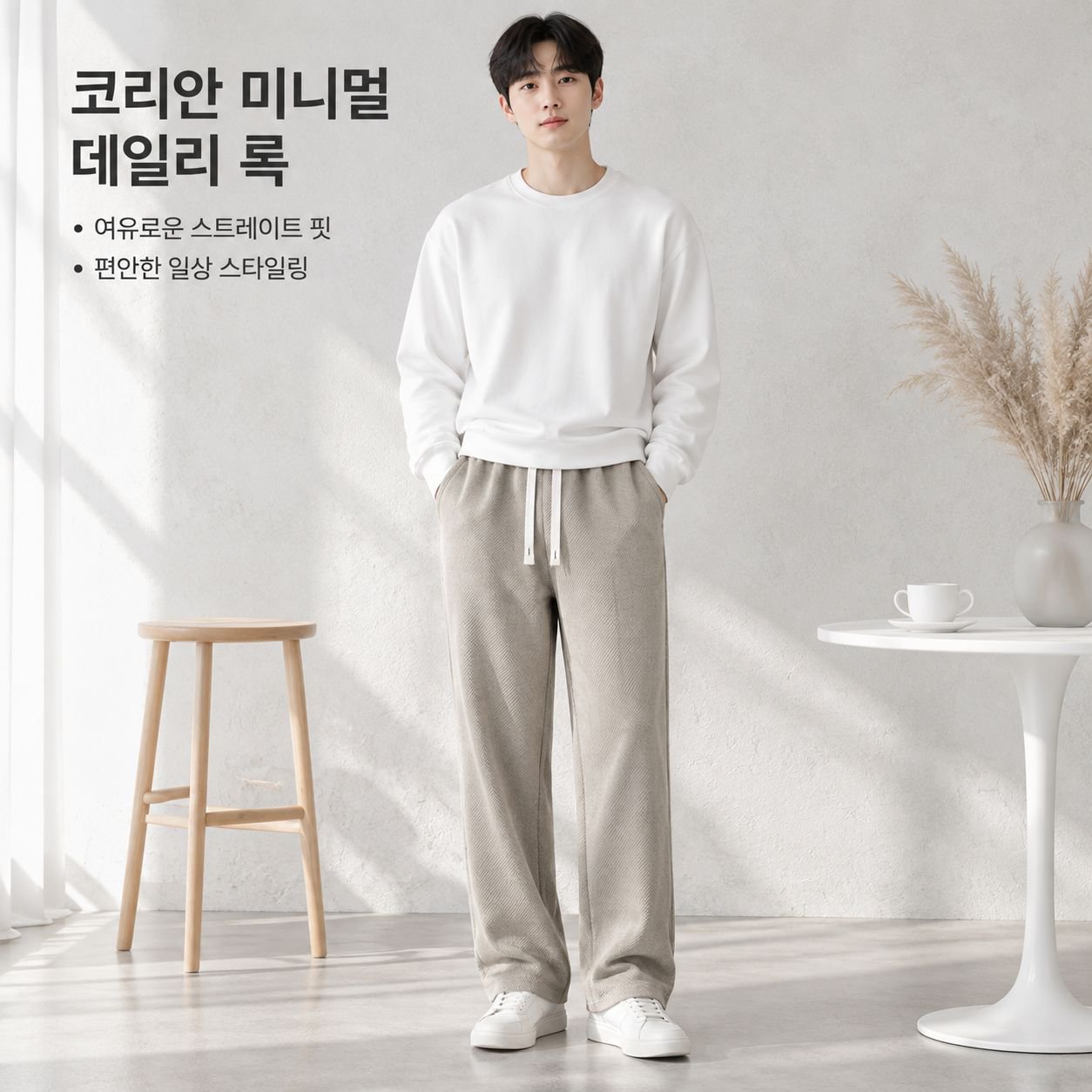 남성 루즈핏 스트레이트 운동 팬츠