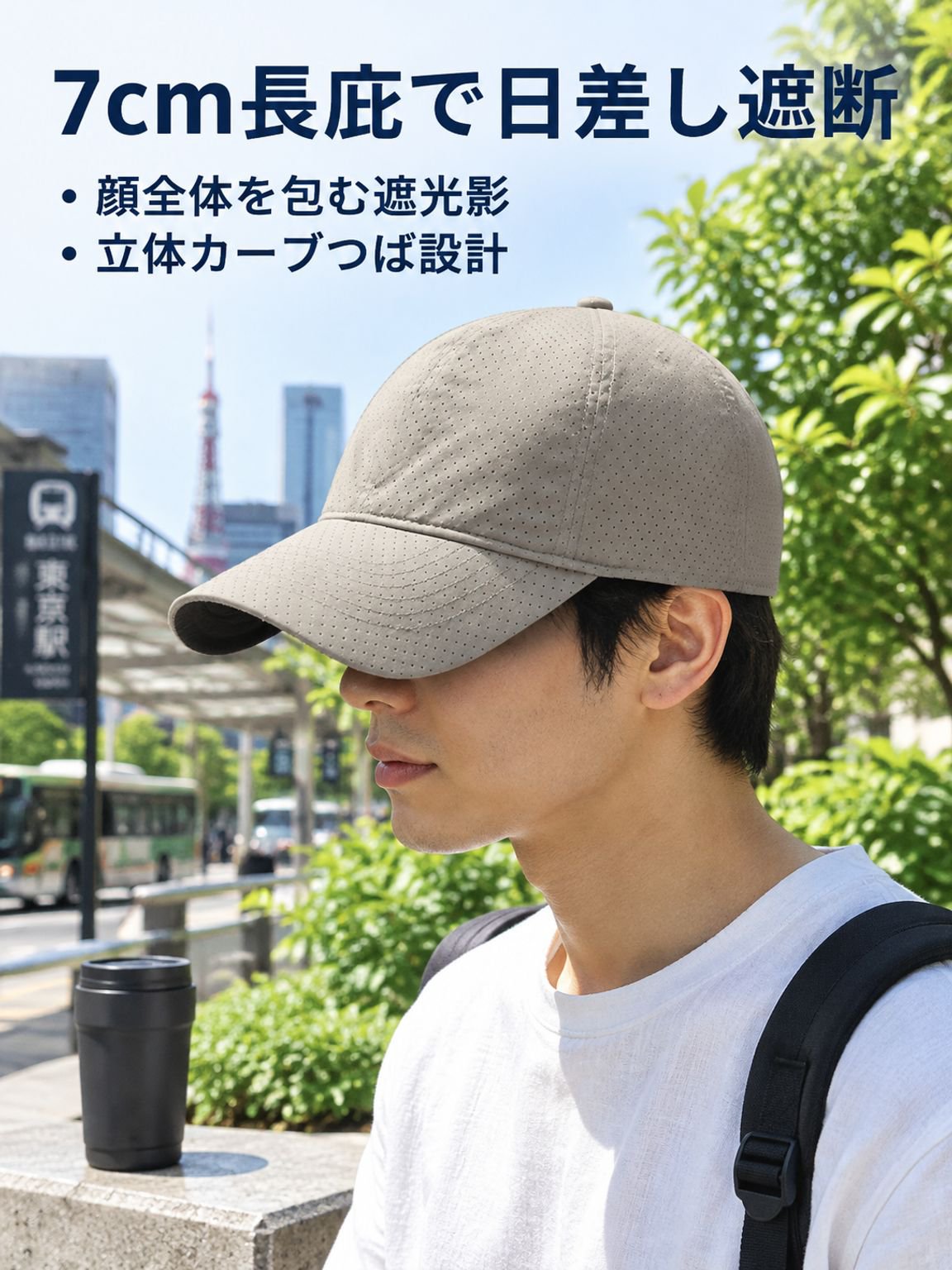 日よけ付きキャップ 