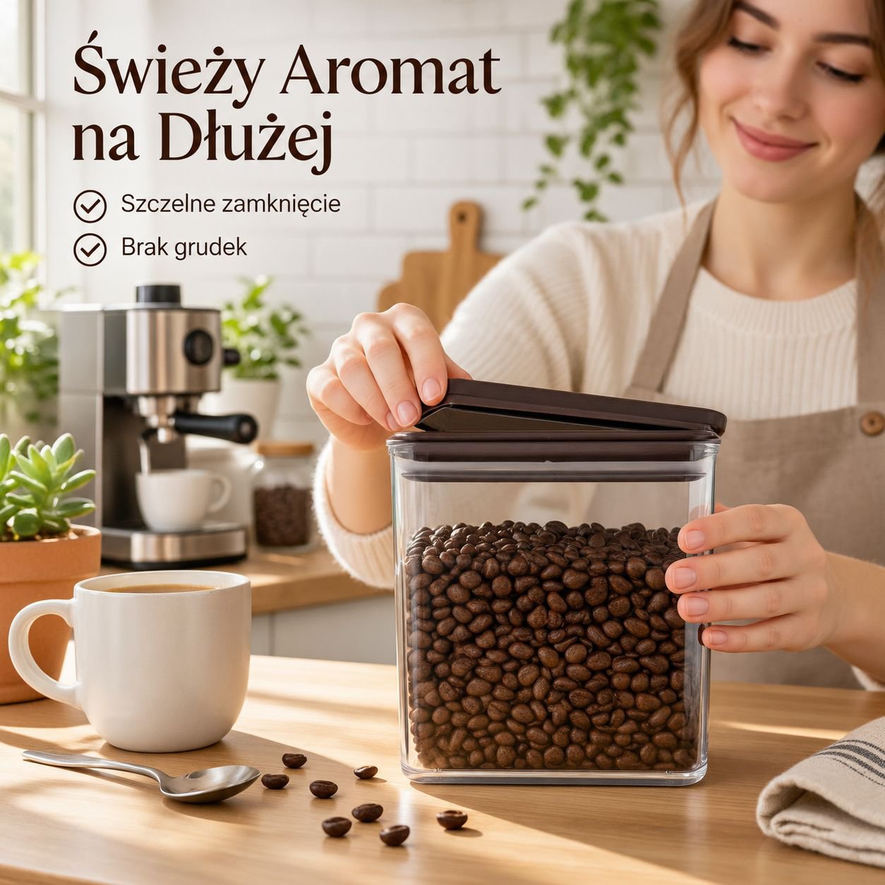 Wielofunkcyjny pojemnik hermetyczny na proszek owocowy i ziarna kawy