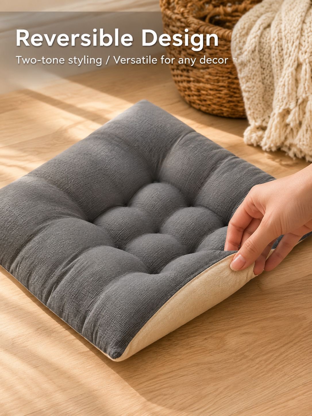 Cotton and linen thickened seat cushion