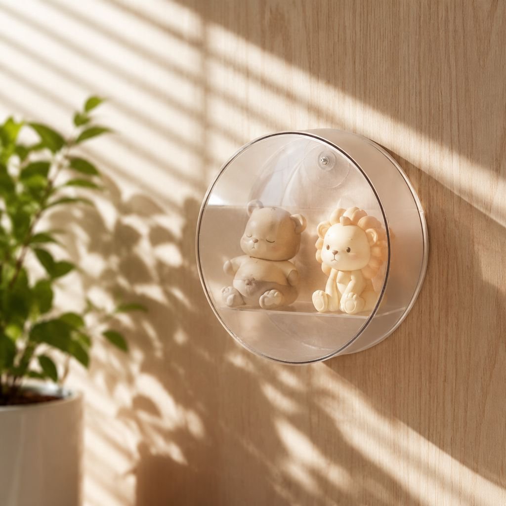 Modernes Blindbox-Display zur Wandmontage im Wohnzimmer