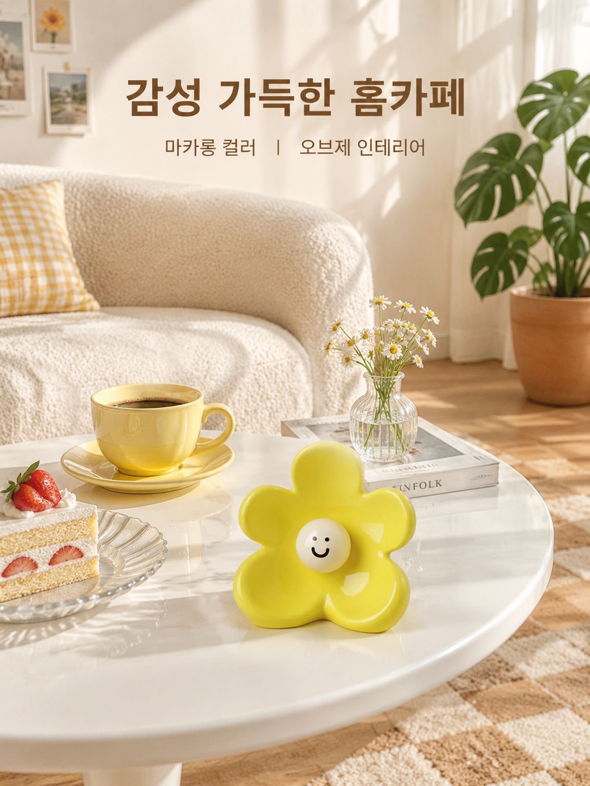 귀여운 스마일 세라믹 꽃병 창의 장식 홈 장식품