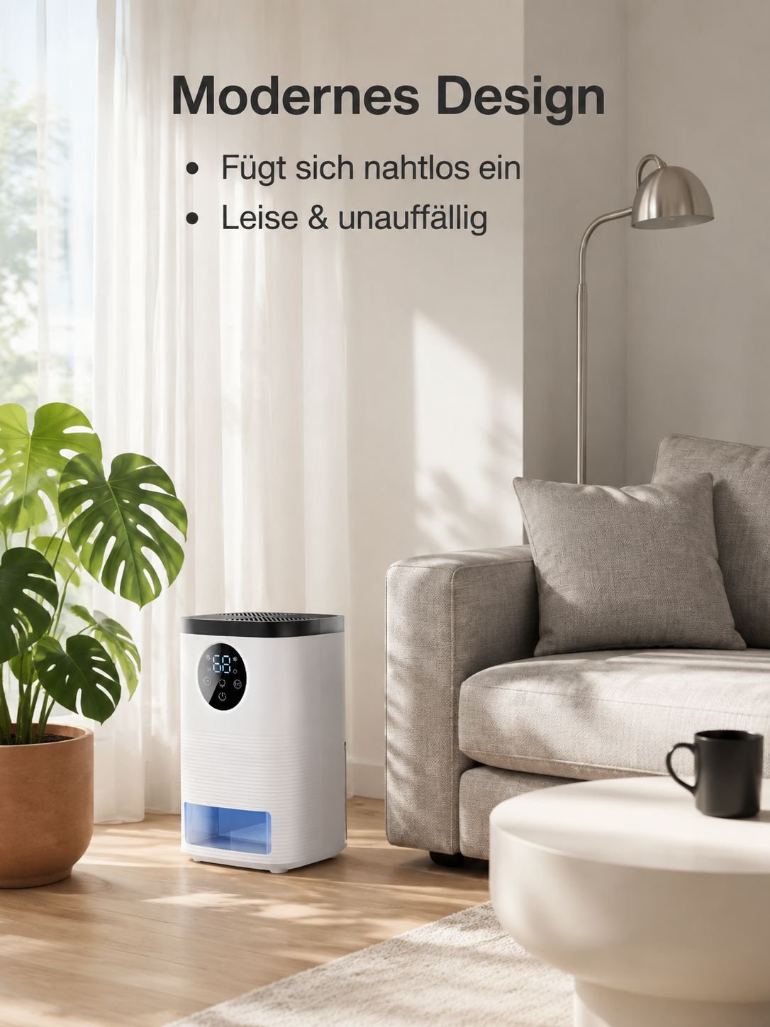 Kompakter Luftentfeuchter für Zuhause – ideal für Schlafzimmer & Keller