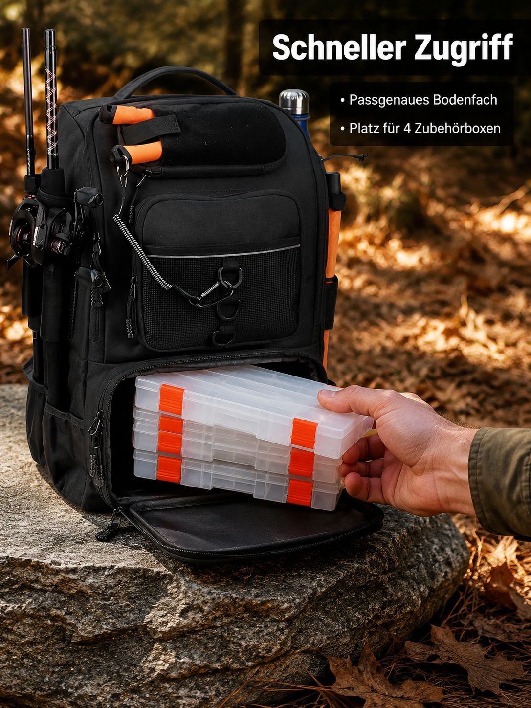 Neuer faltbarer multifunktionaler Outdoor-Angelrucksack mit großer Kapazität