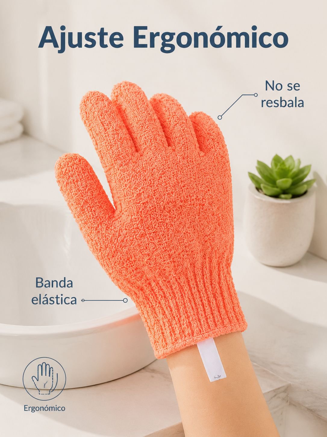Guante de baño para limpieza profunda y control de aceite
