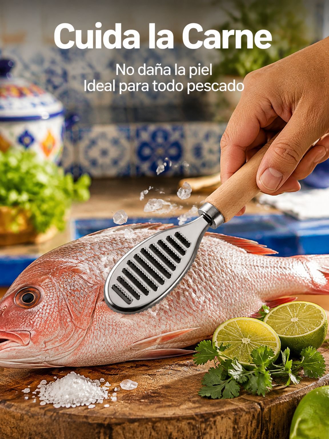 Nuevo removedor de escamas de pescado reforzado de acero inoxidable