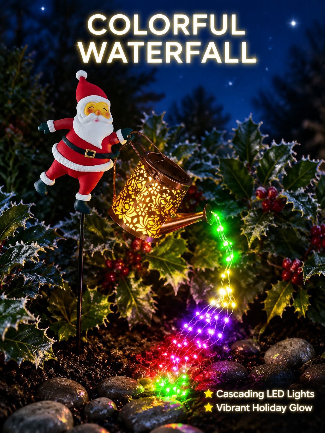 Solar Stake Light Santa Claus Garden Decoration Lamp