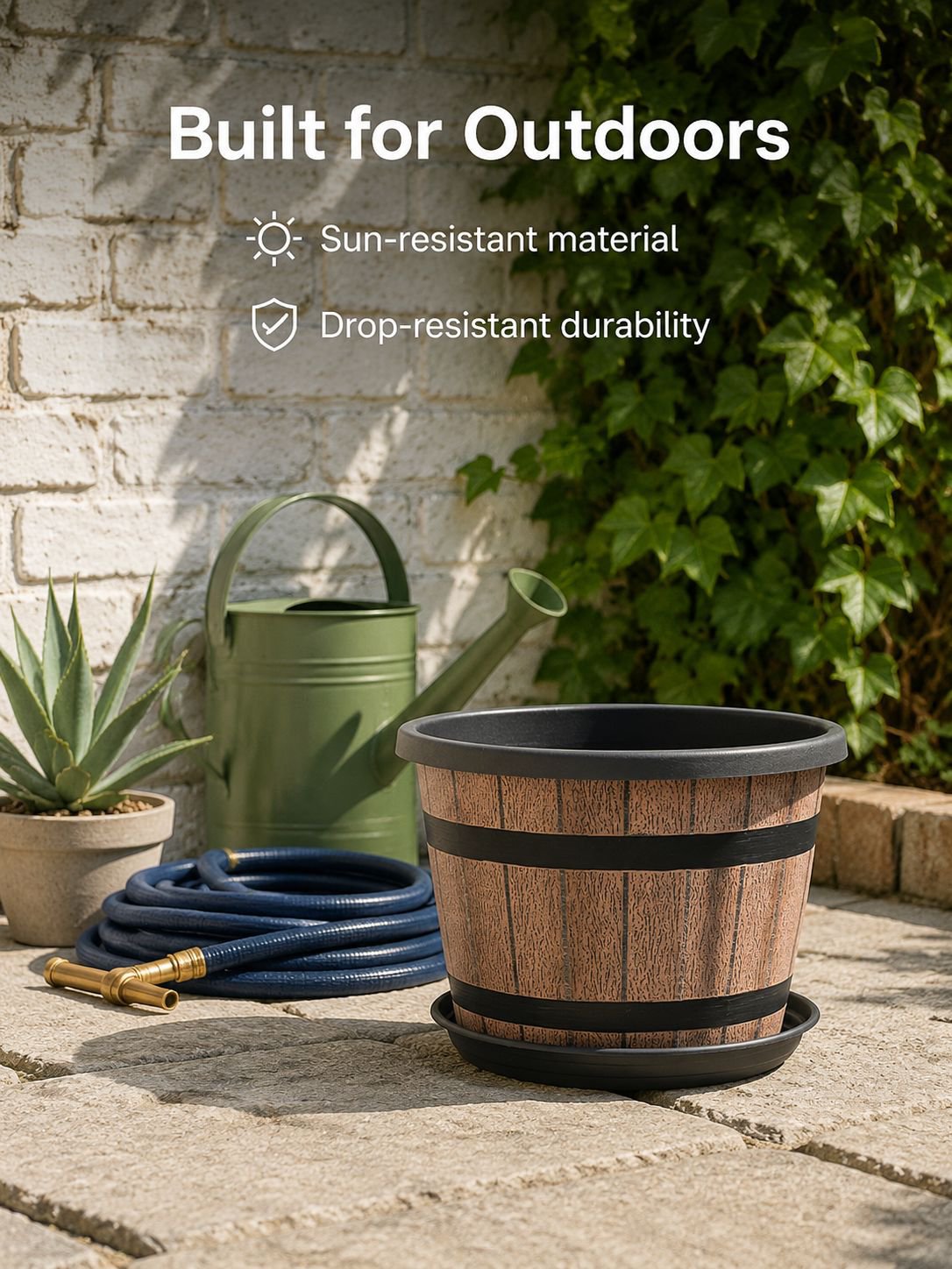 Elegant vintage plastic planter ideal for decorative plants