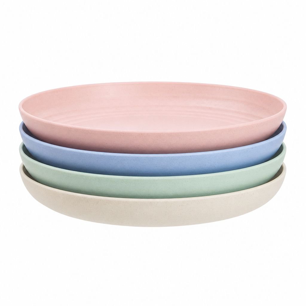 Nordic Wheat Straw Fruit Plate, Dried Fruit Tray, Plastic Multipurpose Plate