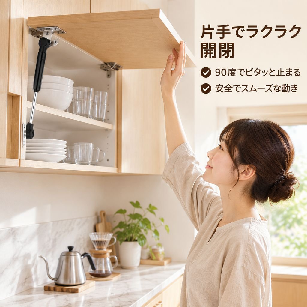 上開きガラスドア用サポートバー