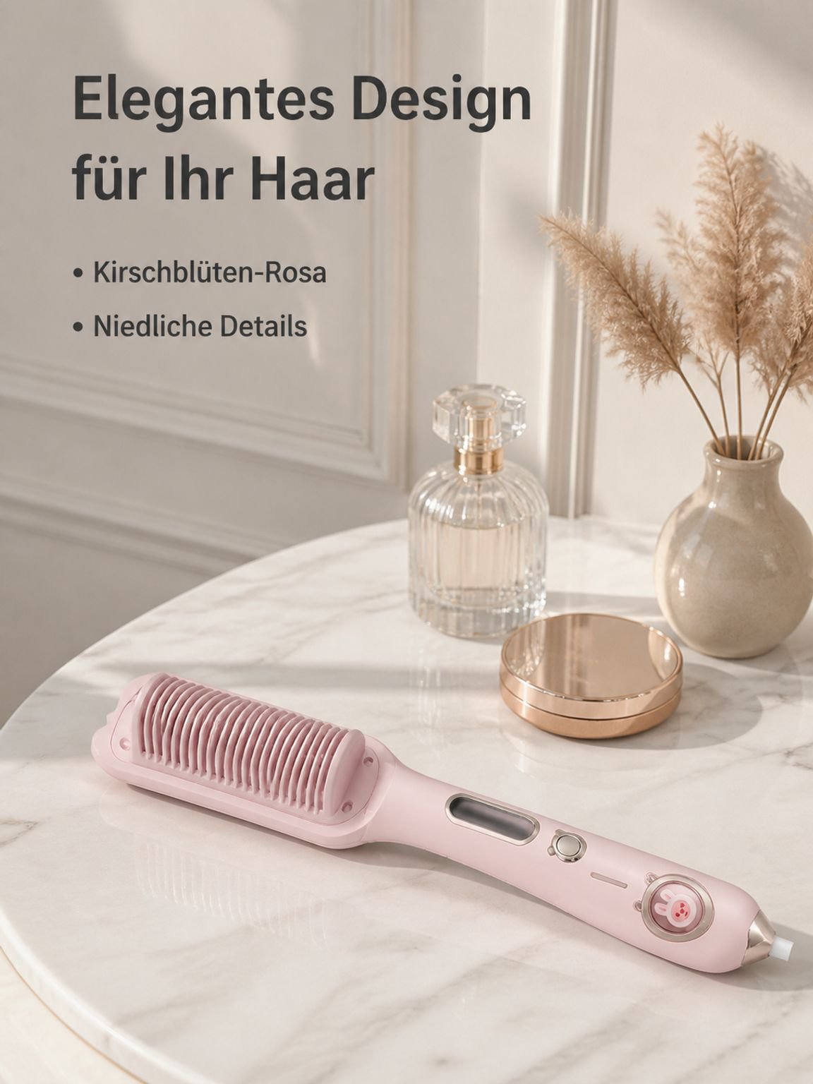 Lazy Rabbit Haarglätter mit Negativ-Ionen-Technologie und LCD-Kamm – Schonend zum Haar, geeignet zum