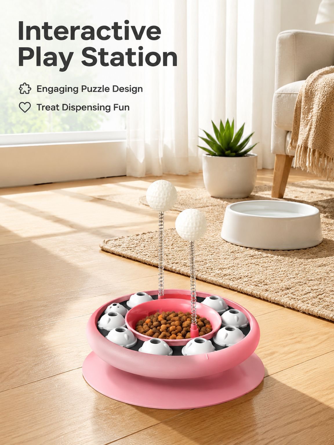 Pet Cat Slow Food Toy Bowl