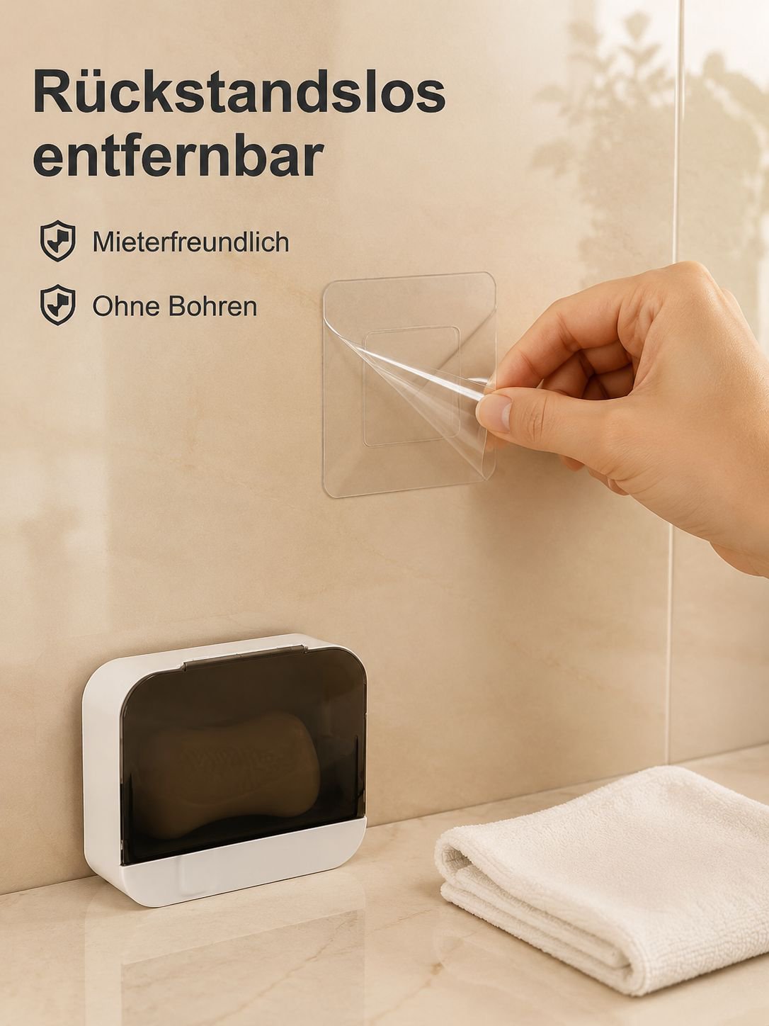 Wandmontierter Seifenhalter aus robustem Material