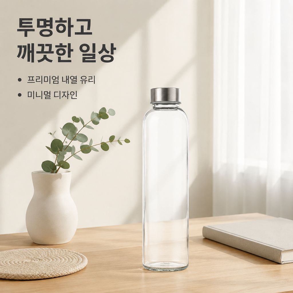투명 스테인리스 스틸 뚜껑 유리 물컵