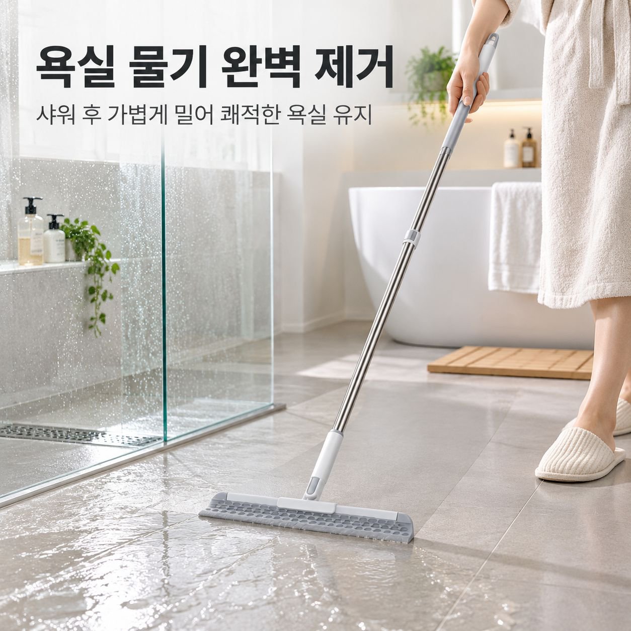 바닥 물기 제거기 건습겸용 매직 빗자루 욕실 화장실 유리 스퀴지