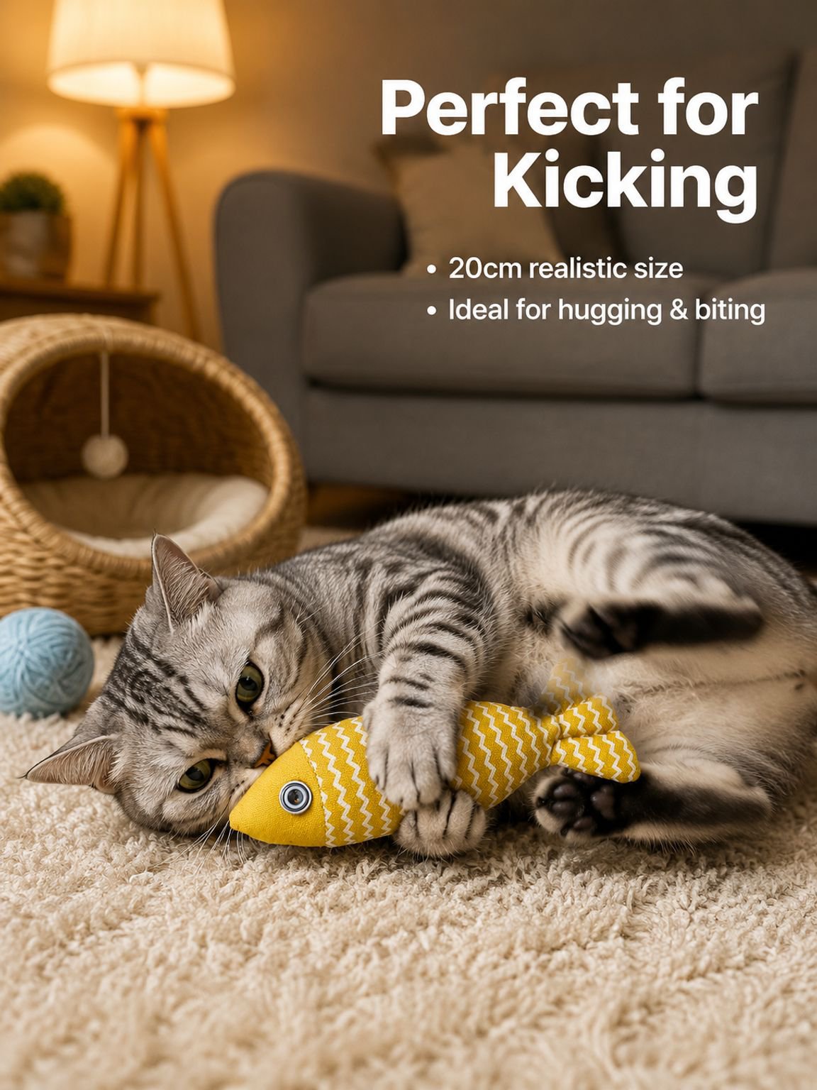 Cat toy striped simulation fish pet