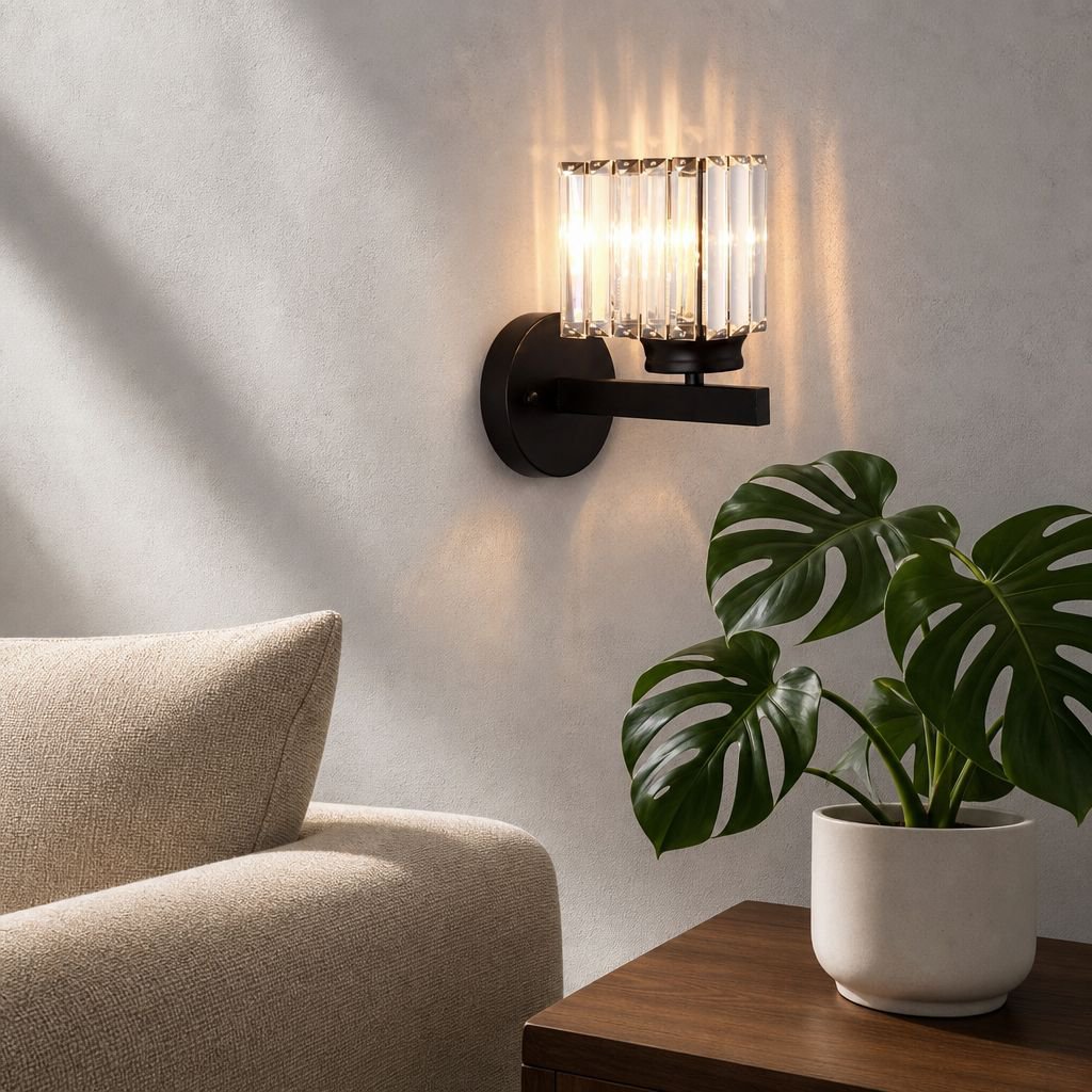 Minimalist American crystal wall lamp, modern home decor, suitable for various spaces