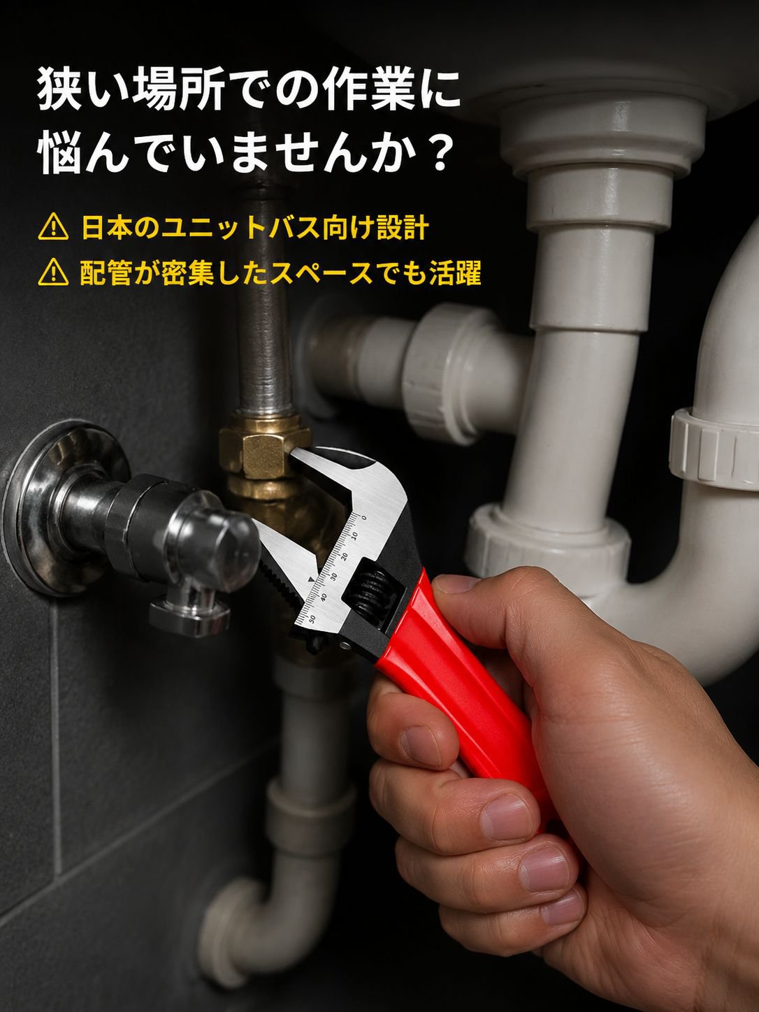 JMY全鋼ショートハンドル大口径モンキーレンチ本体画像