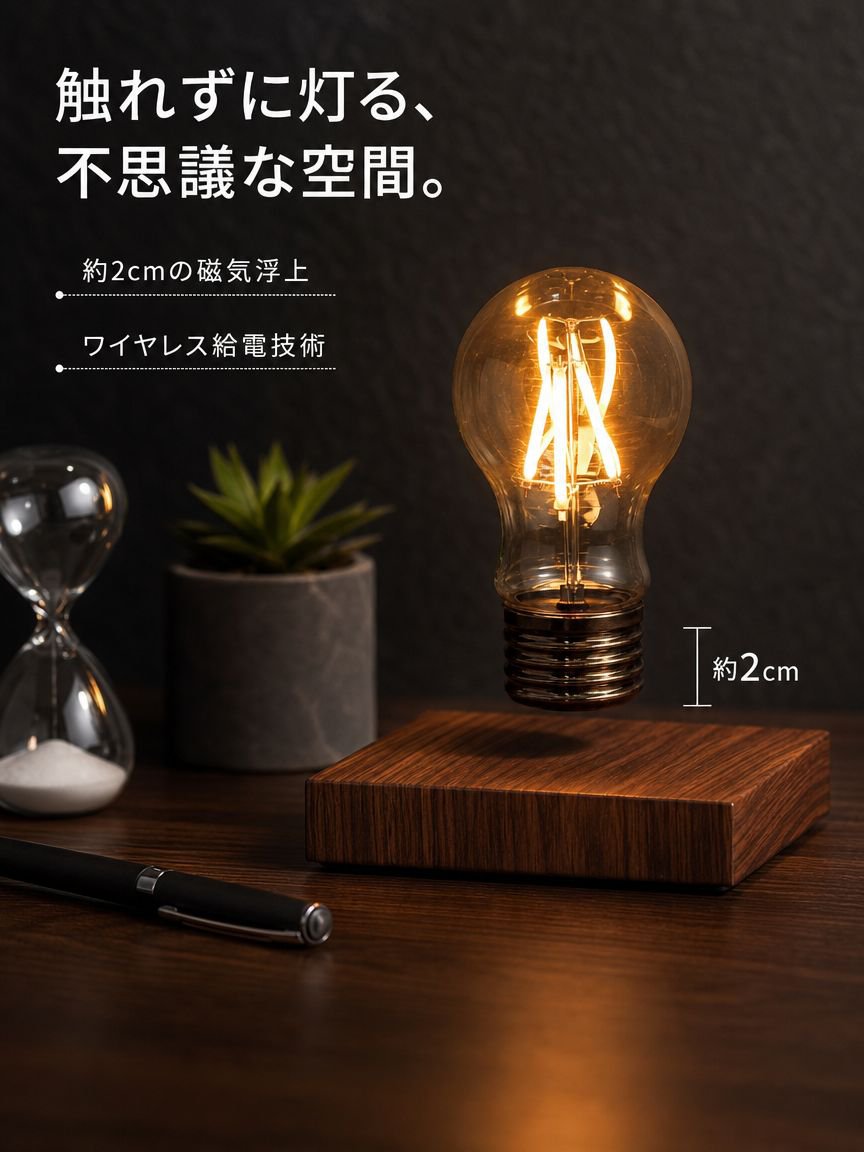 磁気浮上LED電球ワイヤレス回転テーブルランプ