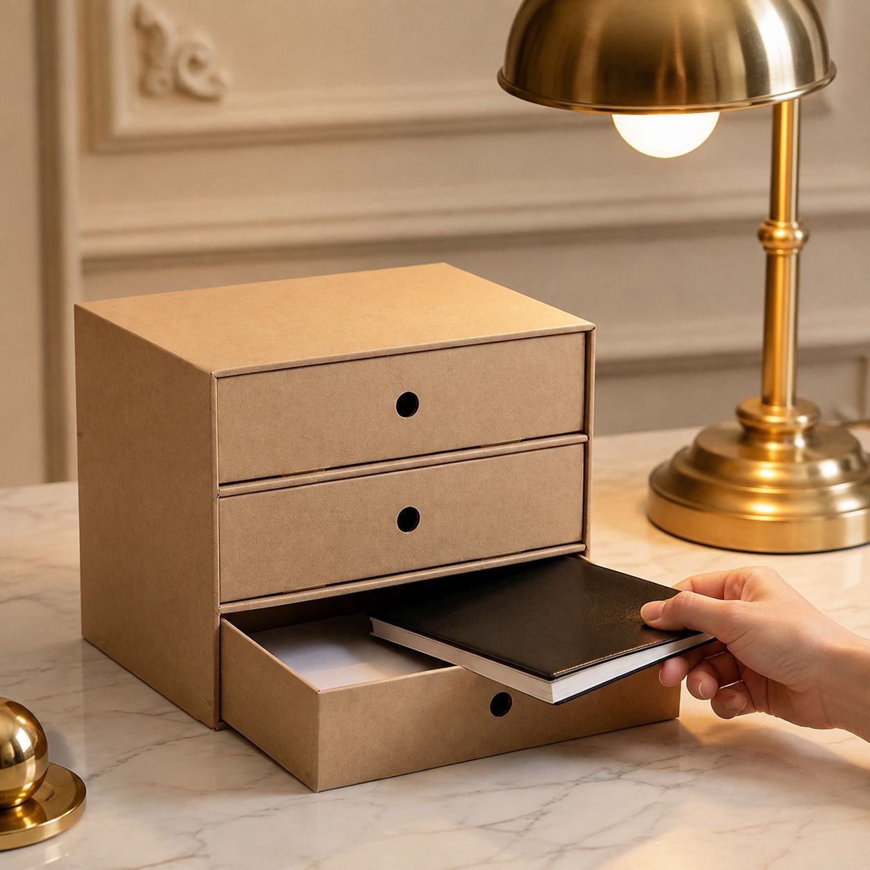 Boîte de rangement élégante pour accessoires de bureau