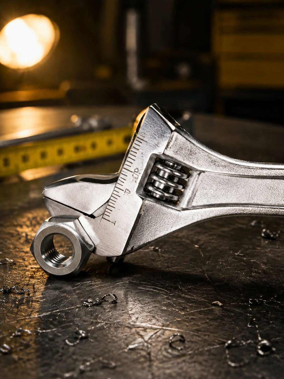 Large adjustable wrench suitable for various bolts and nuts